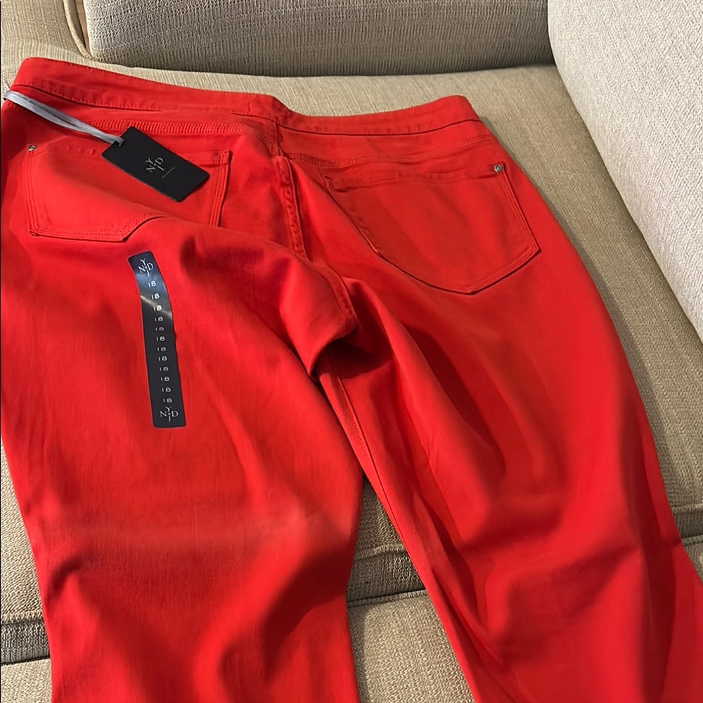 NYDJ Vibrant Red Aline Pants - Picture 2 of 5